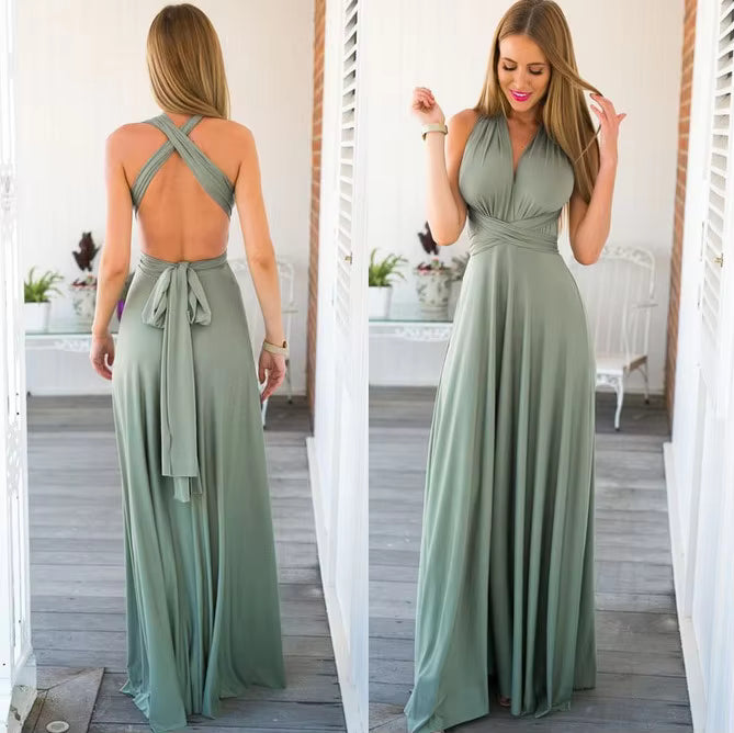 Women's Bridesmaid Dress | Maxi One Shoulder Ruched Halter Neck A-Line