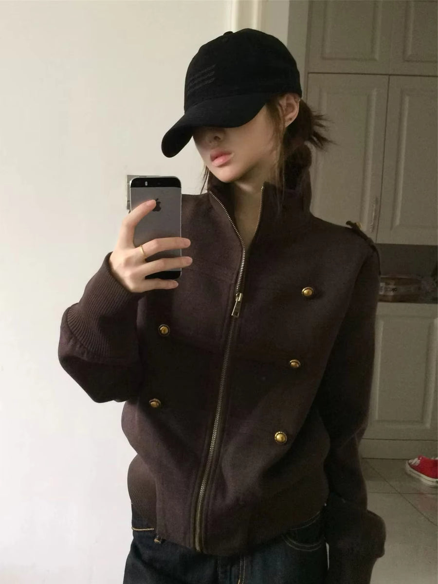 Bomber Jacket For Women | Sequin Embroidered Zip Front